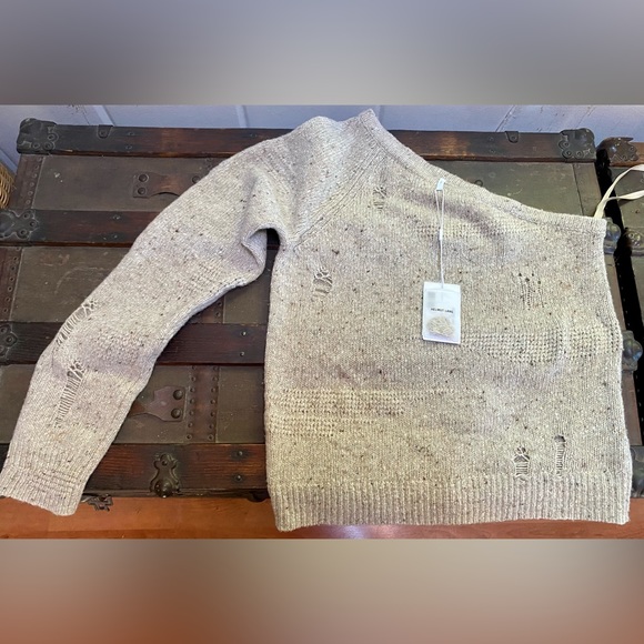NWT Helmut Lang Distressed Wool- Blend Sweater, size L - Picture 5 of 12